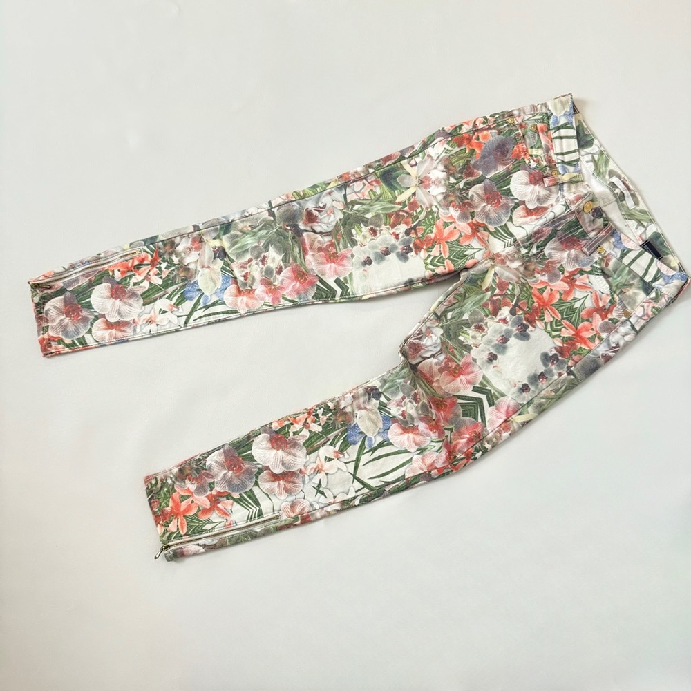 7 For All Mankind Floral Skinny Jeans